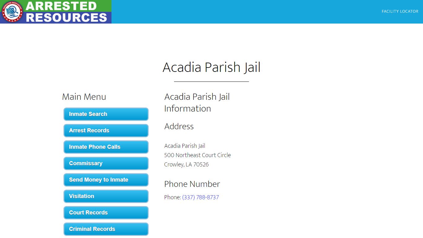 Acadia Parish Jail - Inmate Search - Crowley, LA - Arrested Resources